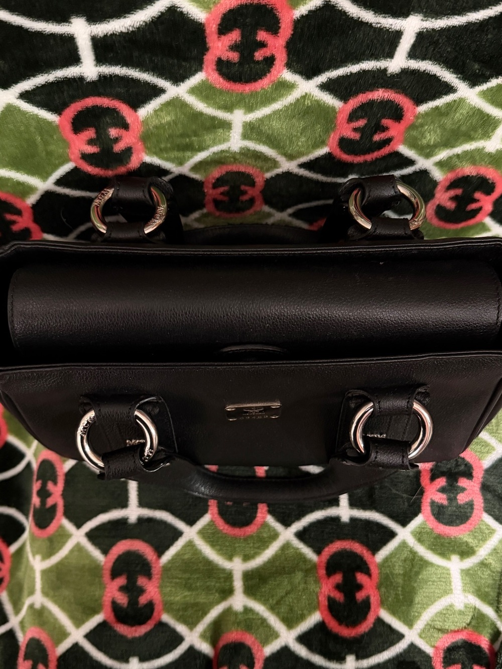 MCM Black Leather Satchel with Silver Hardware Accents - Picture 2 of 13